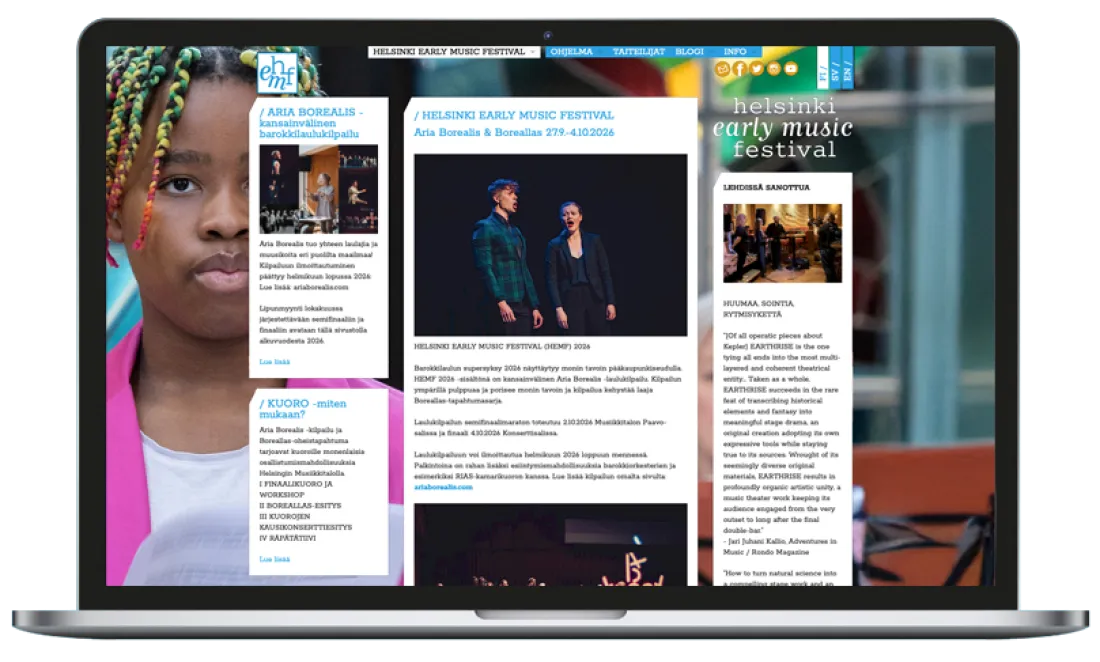 webdesign musikfestival helsinki startseite