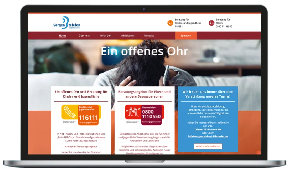 webdesign sorgentelefon startseite